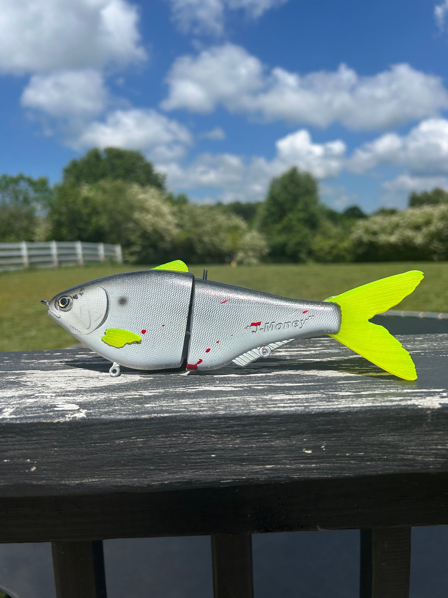 8.5" JMoney Chartreuse Gizzard Shad Handmade Swimbait