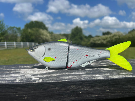 8.5" JMoney Chartreuse Gizzard Shad Handmade Swimbait