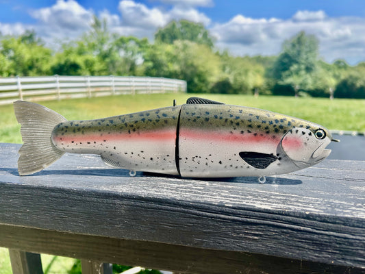 10" Pink Vein Rainbow Trout Handmade Swimbait